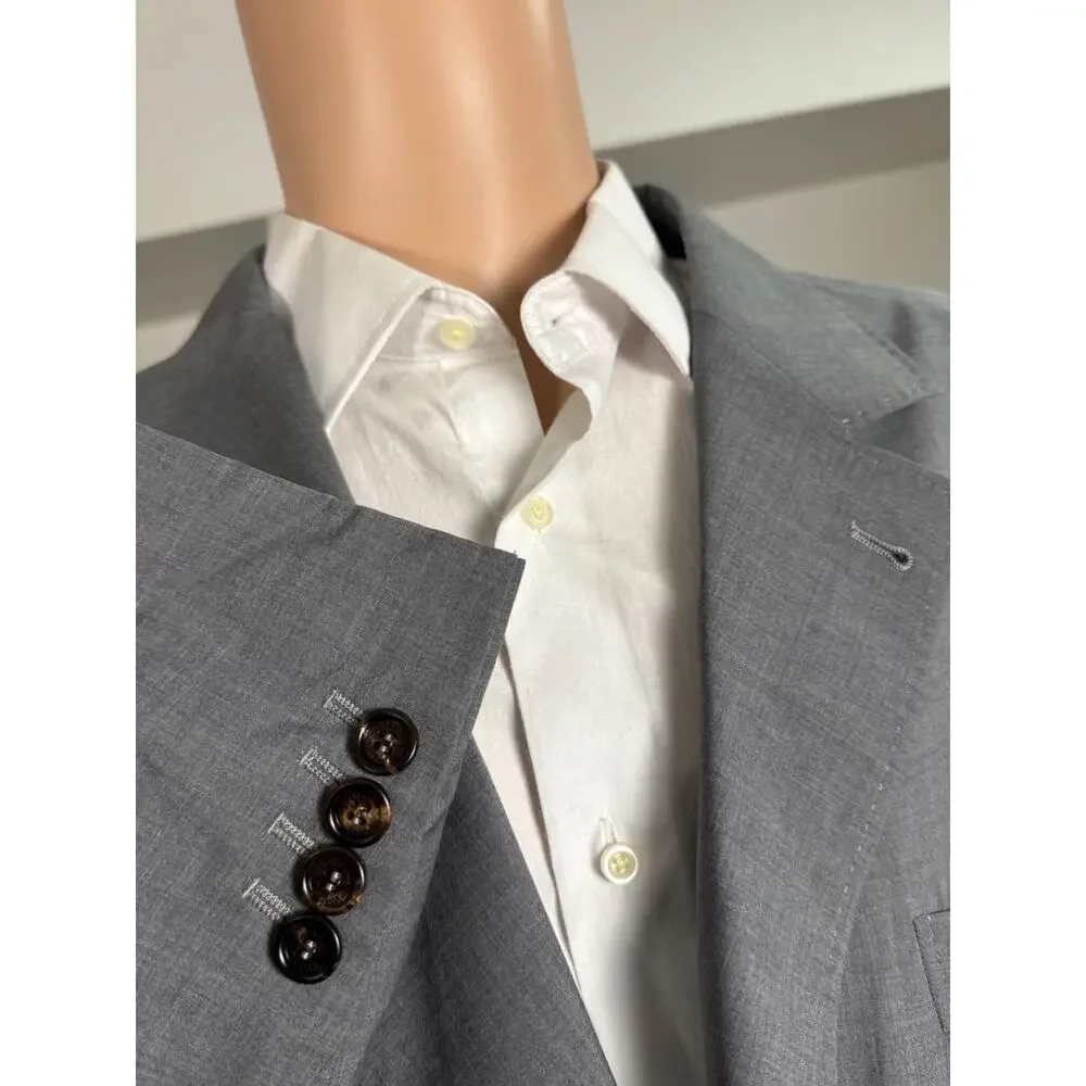 Brunello Cucinelli Gray Wool Silk Unstructured Blazer Suit Jacket 60 50R US Men